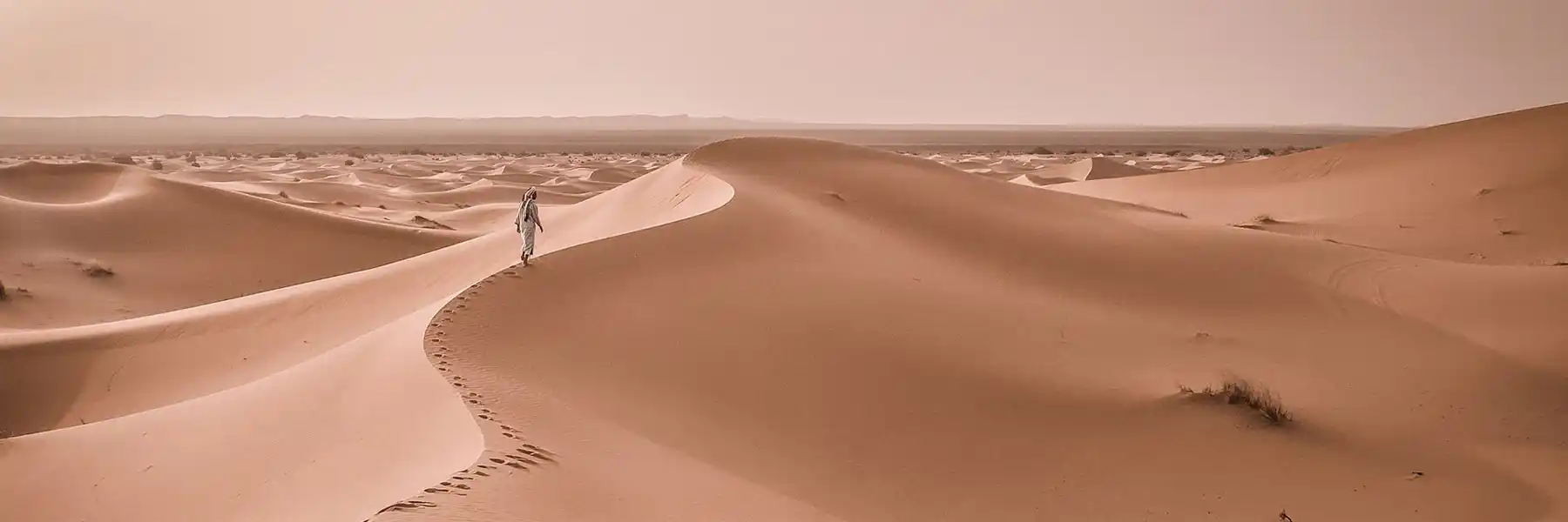 Marcheurs dans le désert Marocain